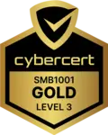 CyberCert SMB1001:2025 Gold certification badge