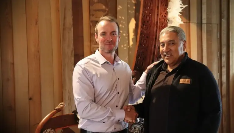 Liam Brady of IT Works with Wi of Te Āti Awa