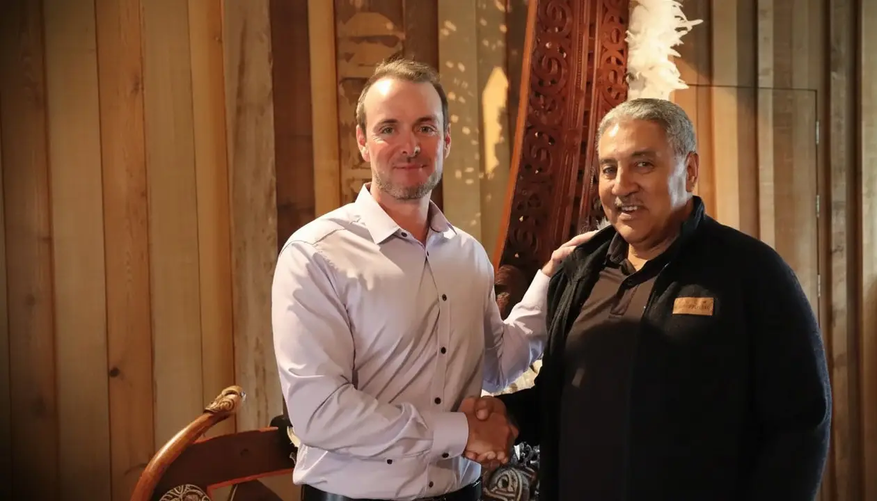 Liam Brady of IT Works with Wi of Te Āti Awa